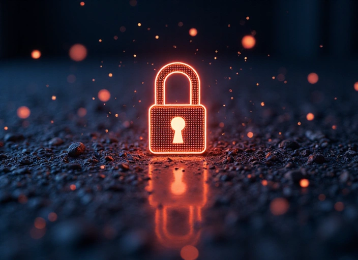 Icono de un candado digital con protección de datos